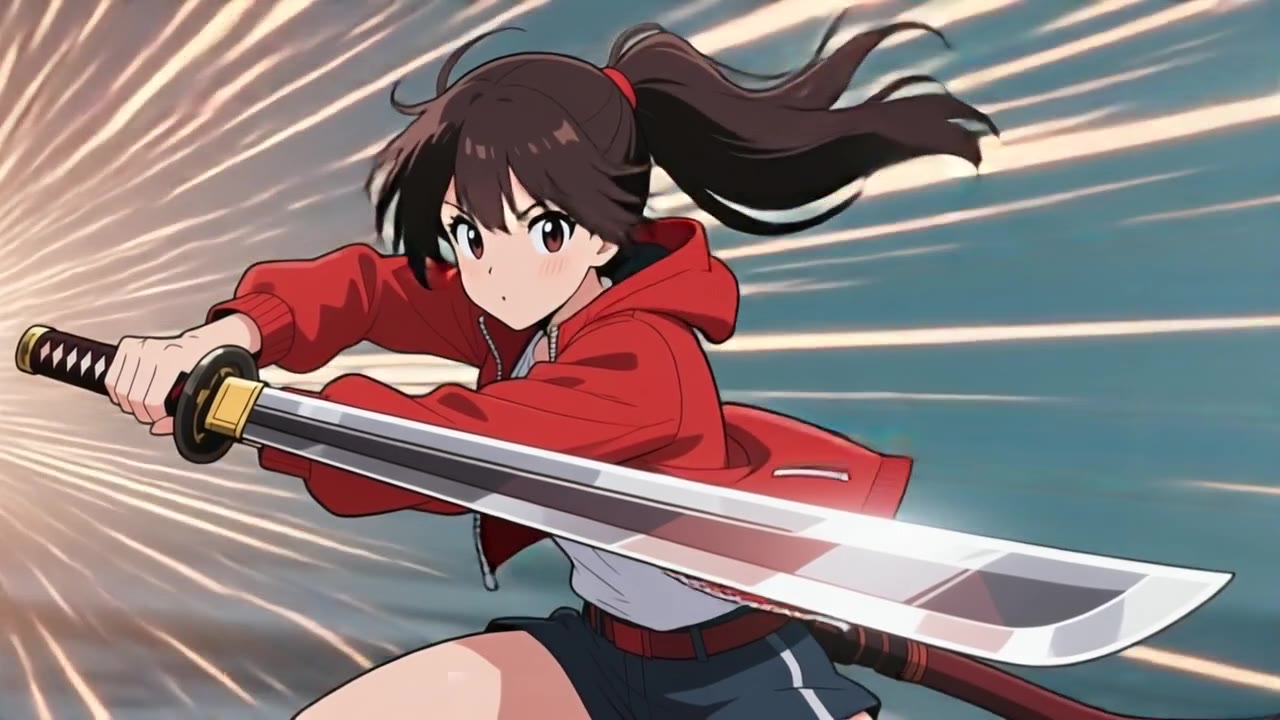 PixVerse v5.5: Anime sword draw