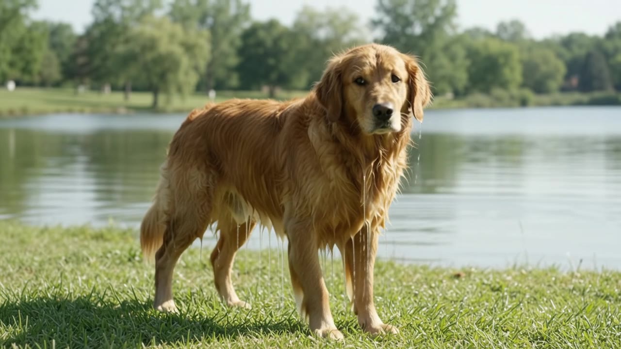 Google Gemini Omni: Dog shaking off water