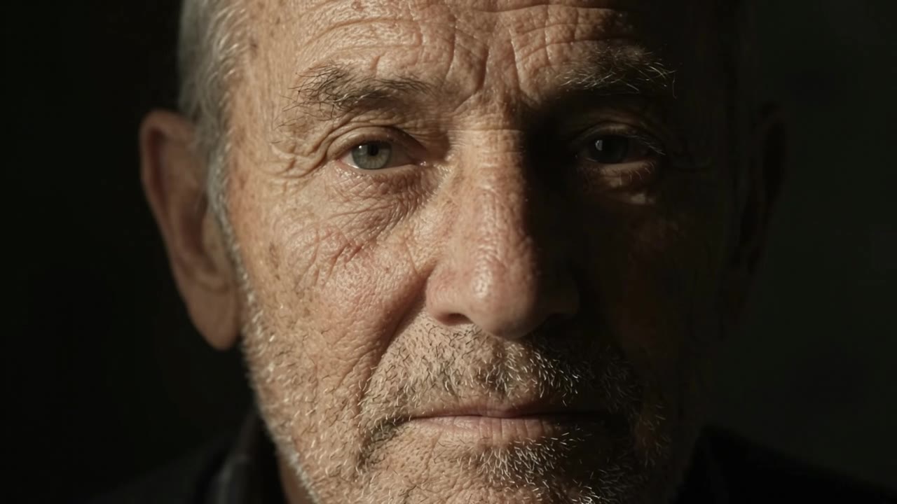 Google Gemini Omni: Elderly portrait, slow blink