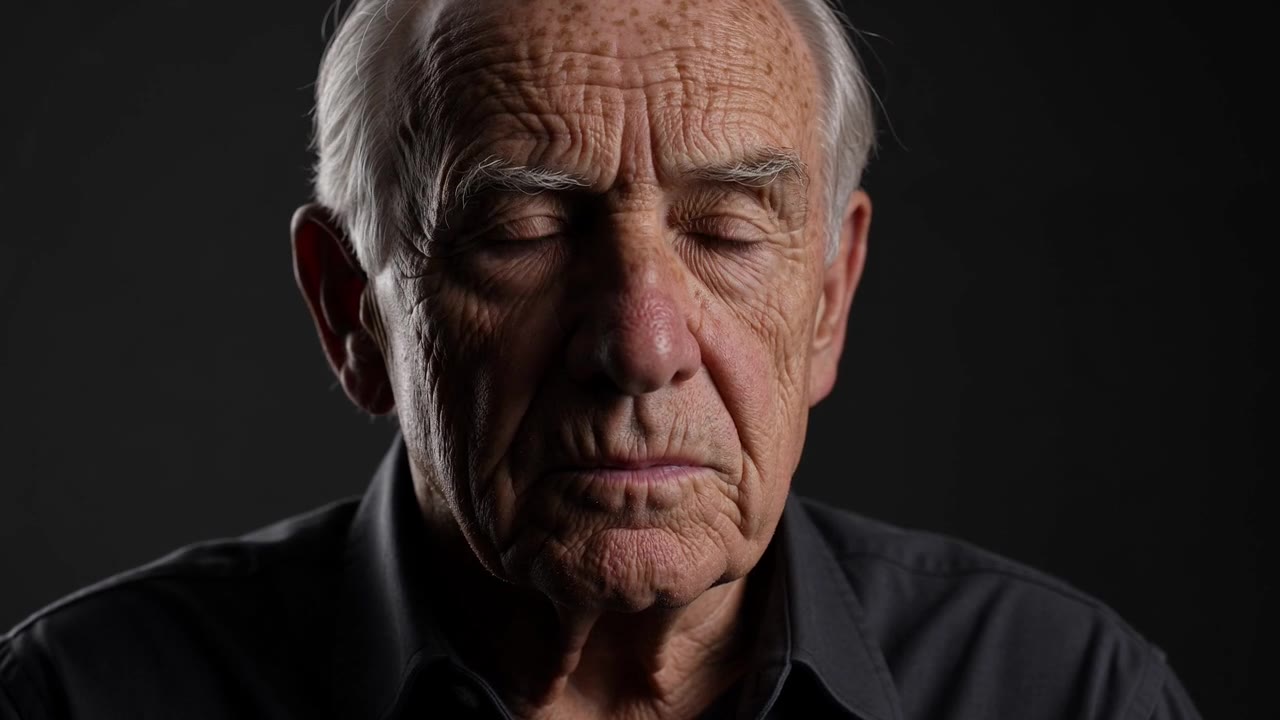 Grok Video: Elderly portrait, slow blink