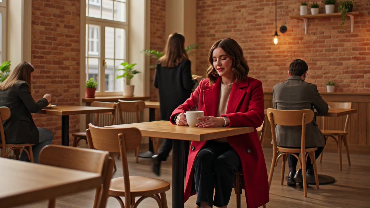 Grok Video: Cafe, three shots