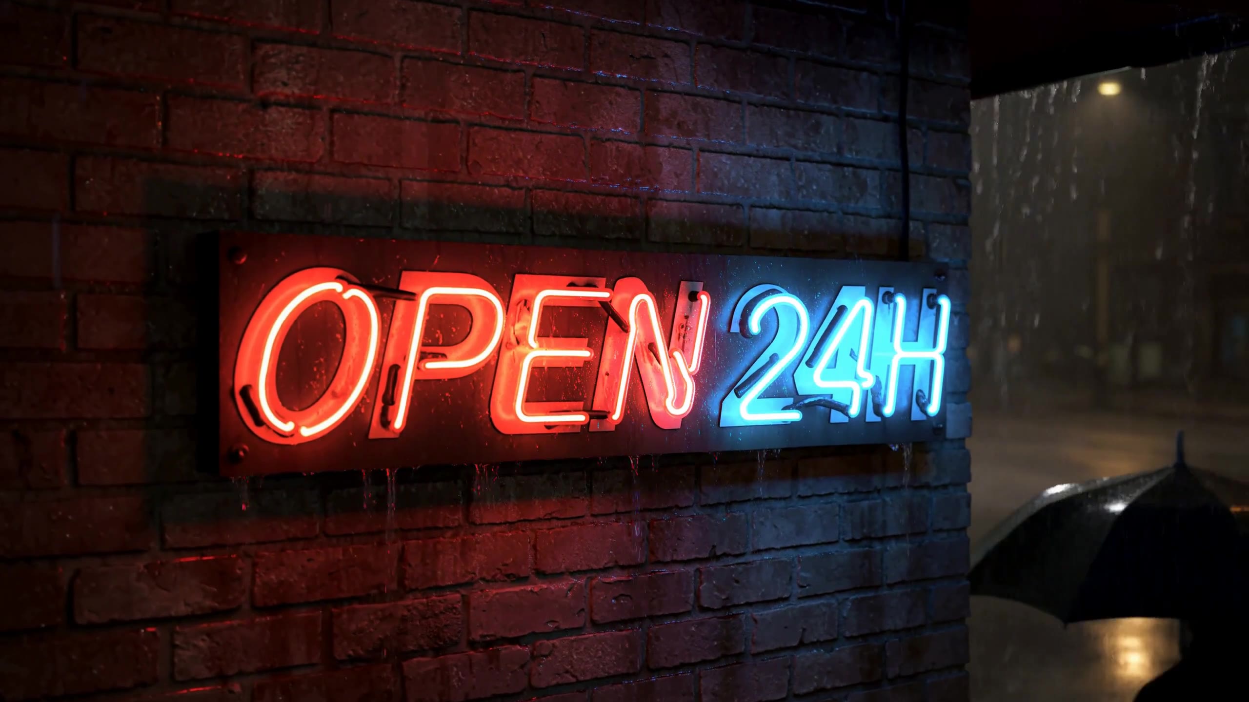 MiniMax H3: Neon sign OPEN 24H