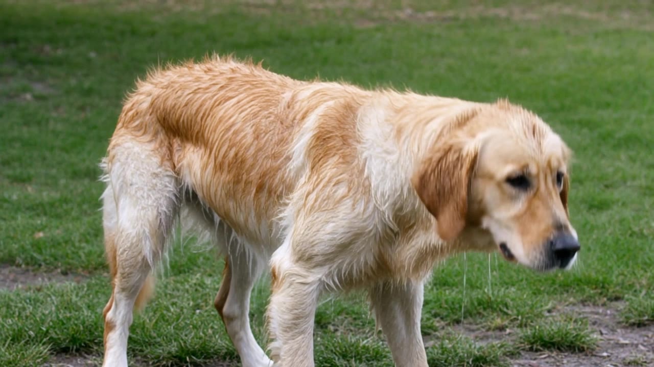 Kling 3.0 Turbo: Dog shaking off water