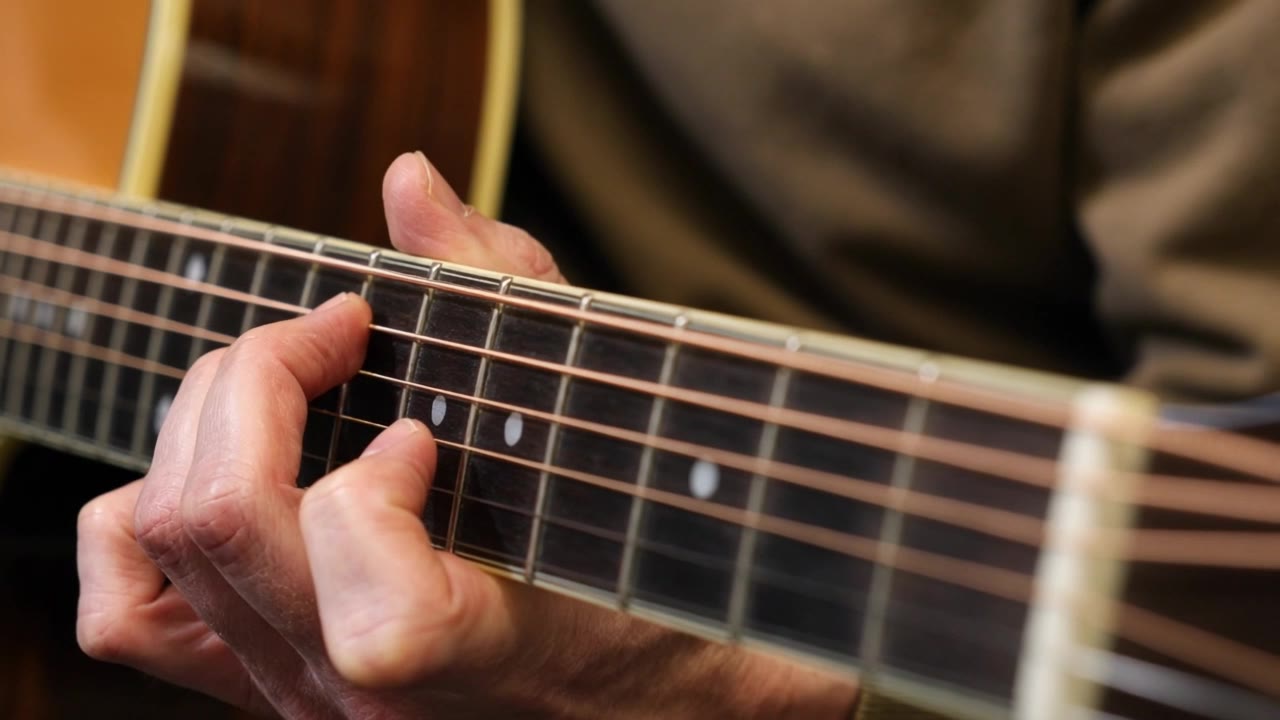 Kling 3.0 Turbo: Fretting a guitar chord