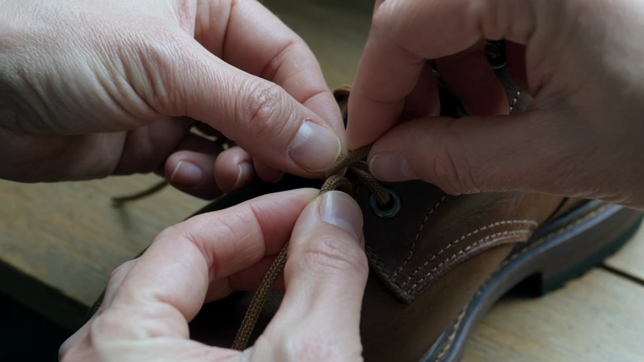 Kling 3.0 Turbo: Tying shoelaces