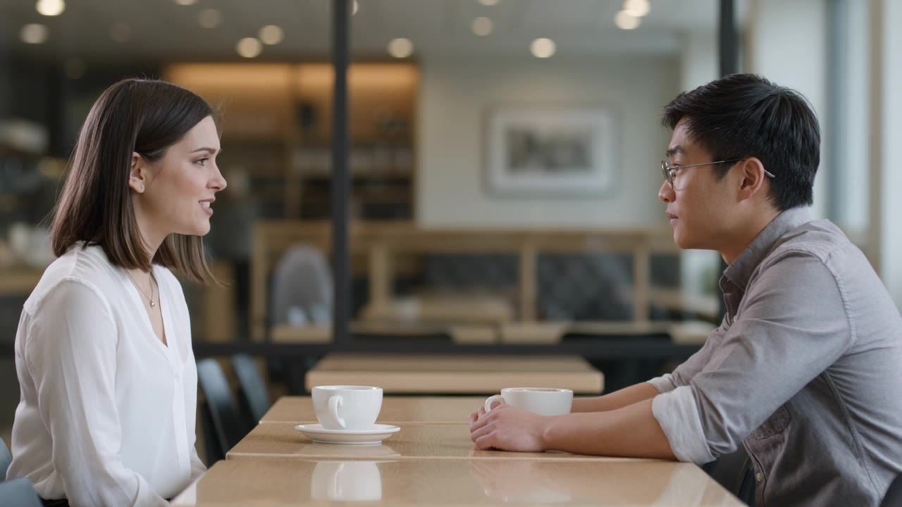 Kling 3.0 Turbo: Two-person exchange