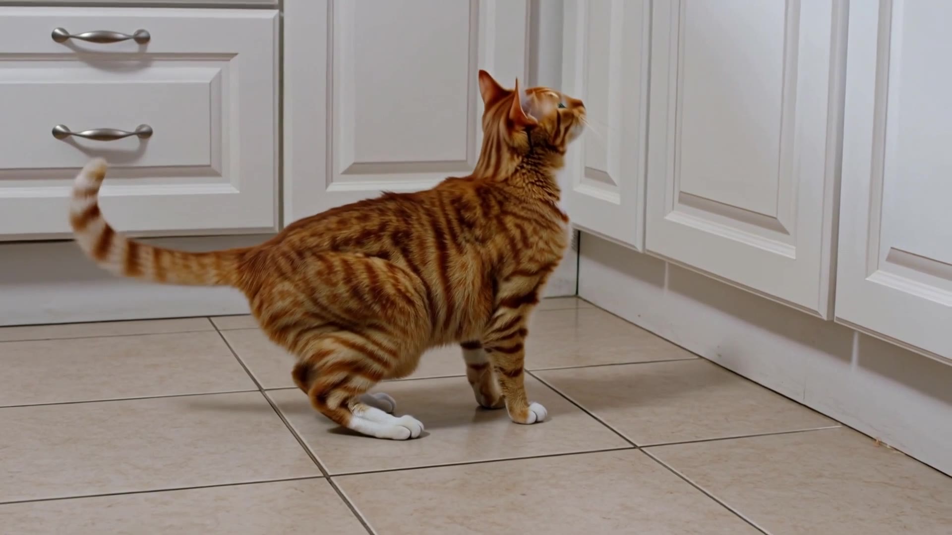 Kling 3.0: Cat jumping to a counter