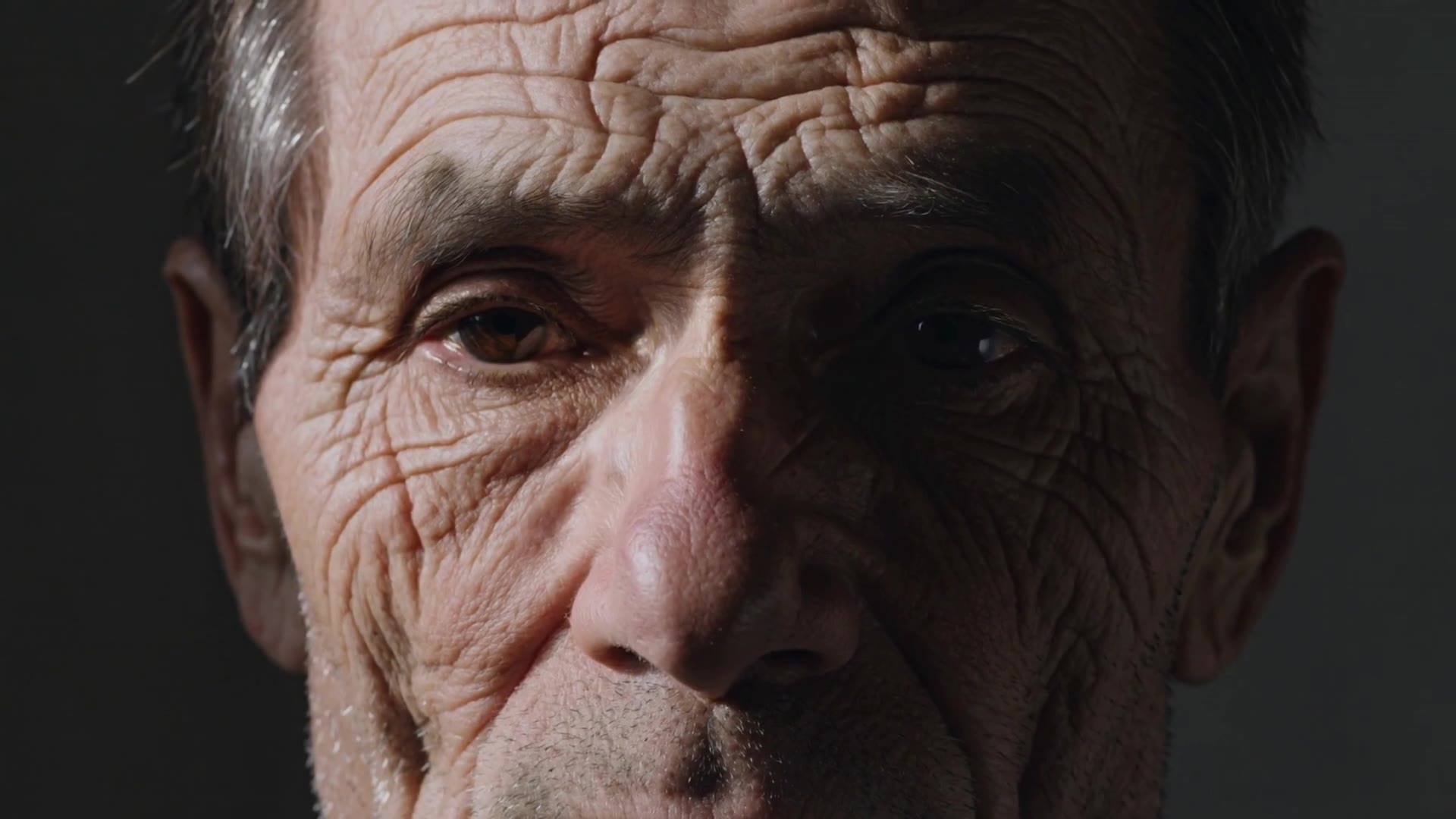 Kling 3.0: Elderly portrait, slow blink