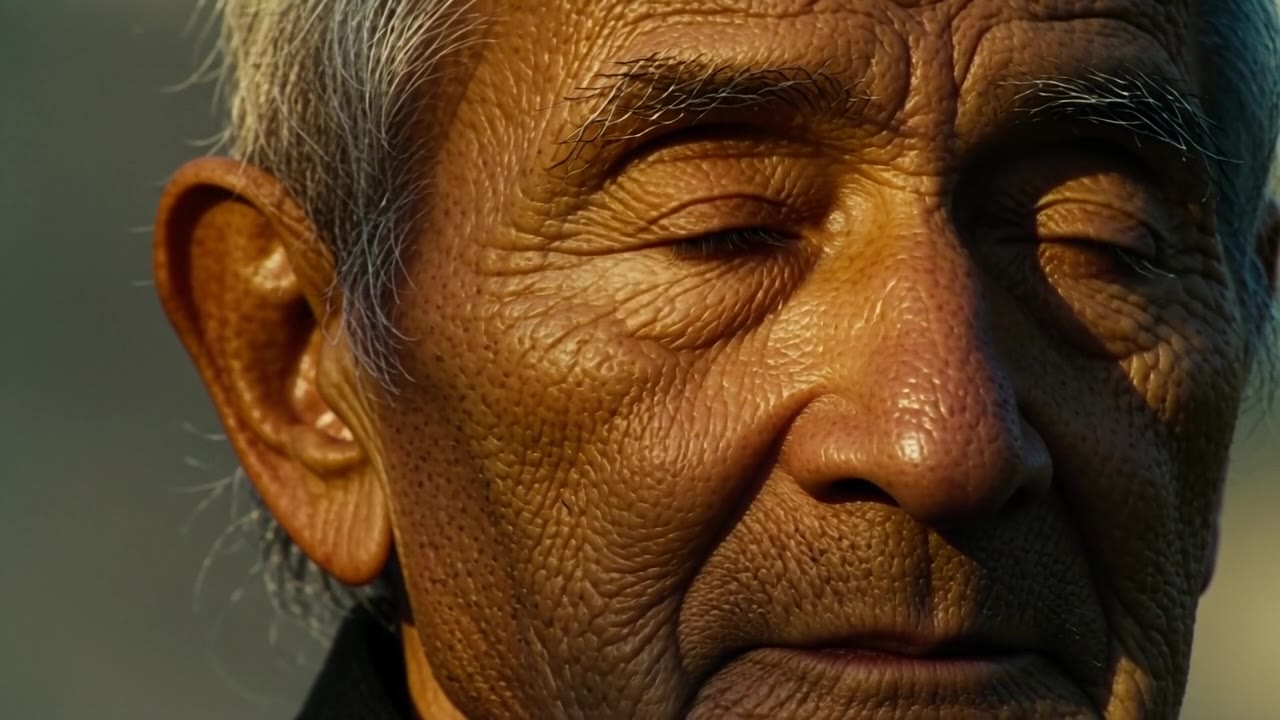 PixVerse v5.5: Elderly portrait, slow blink