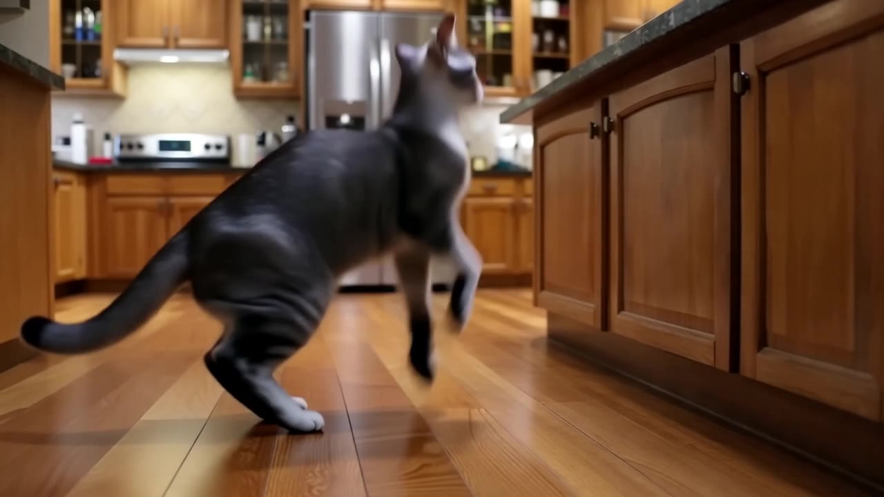 Runway Gen-4.5: Cat jumping to a counter