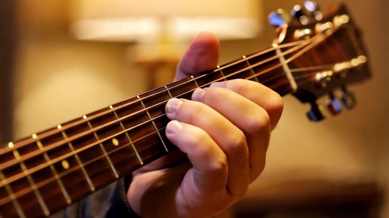 Runway Gen-4.5: Fretting a guitar chord