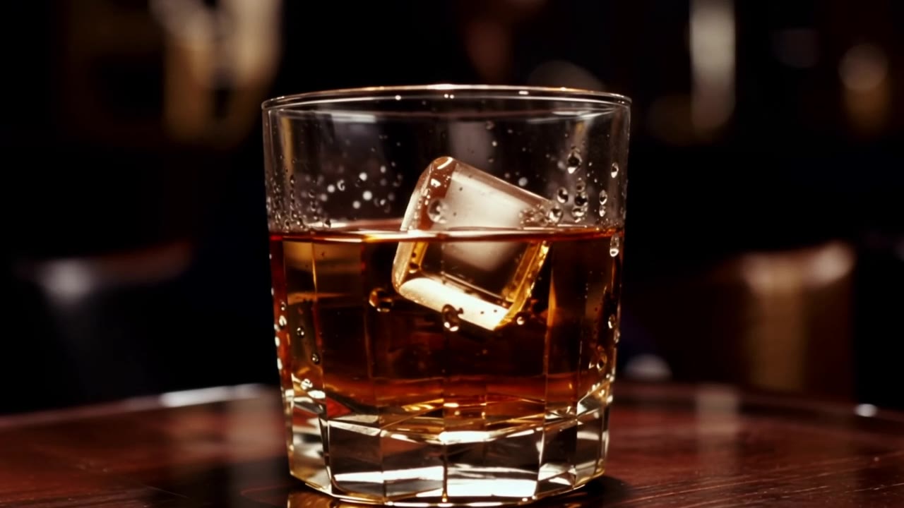 Runway Gen-4.5: Ice melting in whisky