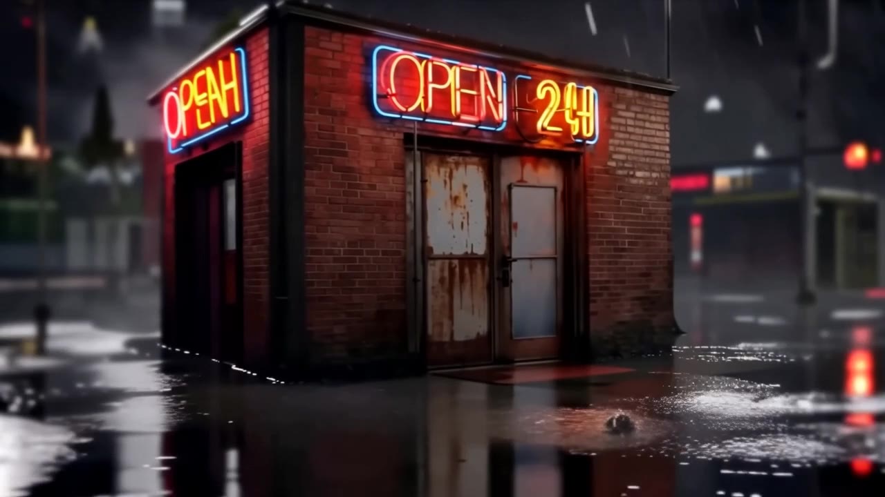 Runway Gen-4.5: Neon sign OPEN 24H