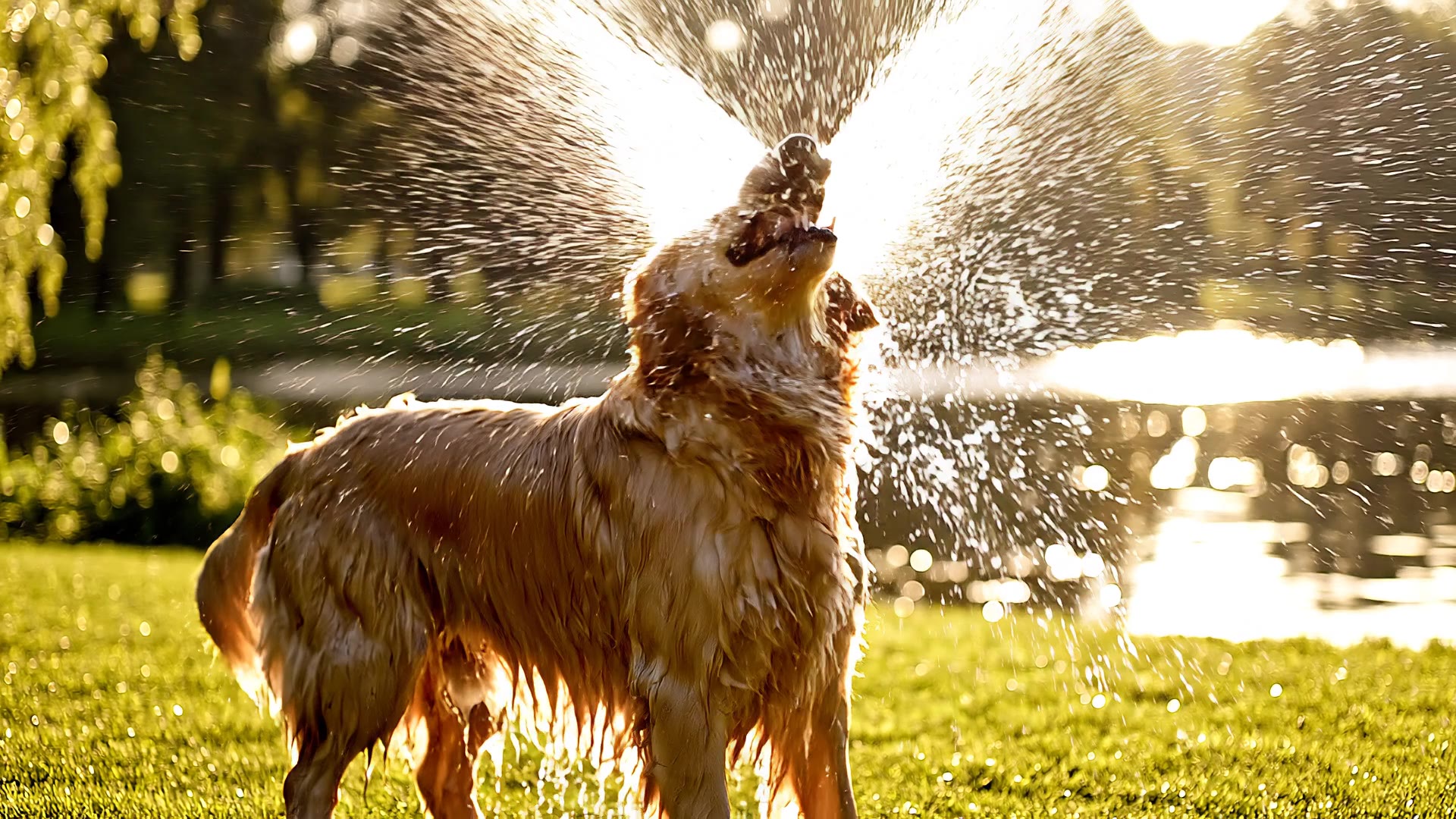 Google Veo 3.1: Dog shaking off water