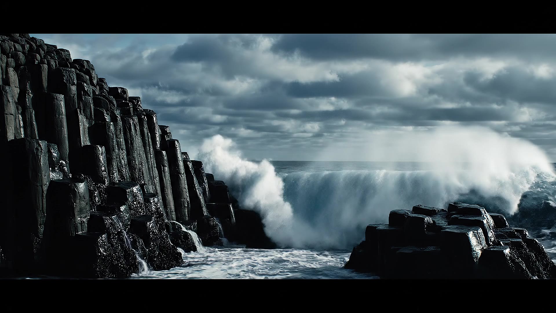 Google Veo 3.1: Wave on rocks