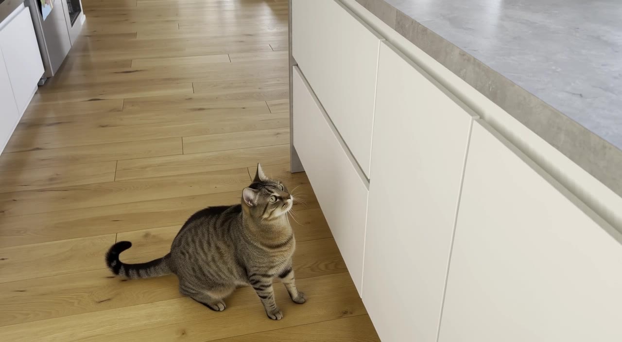 FLUX 3: Cat jumping to a counter
