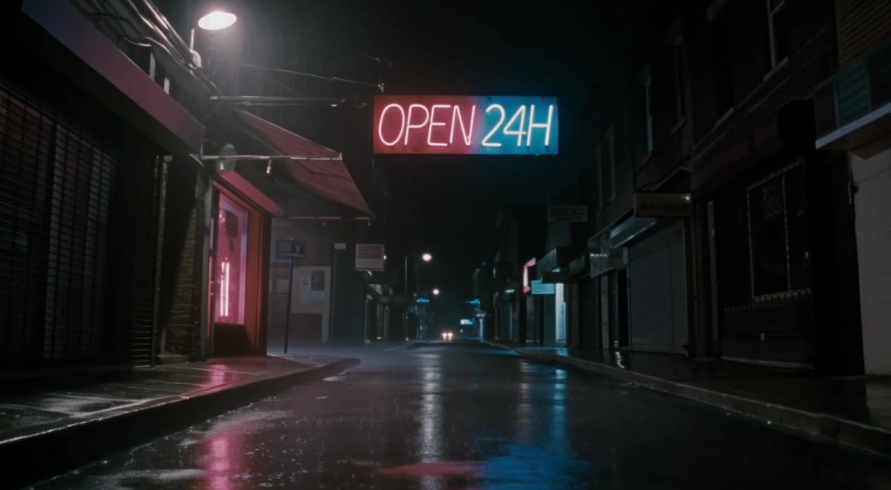 FLUX 3: Neon sign OPEN 24H