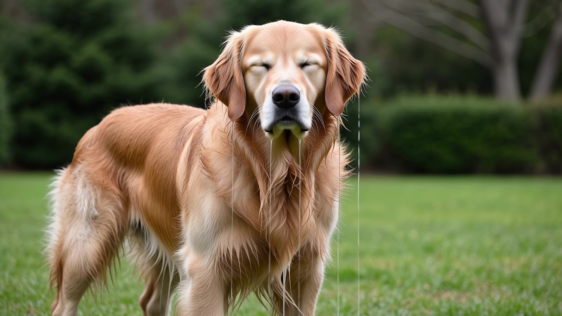 Kling 4.0: Dog shaking off water