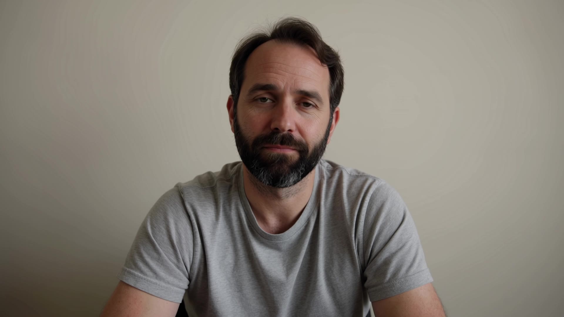 Kling 4.0: Bearded man, long line