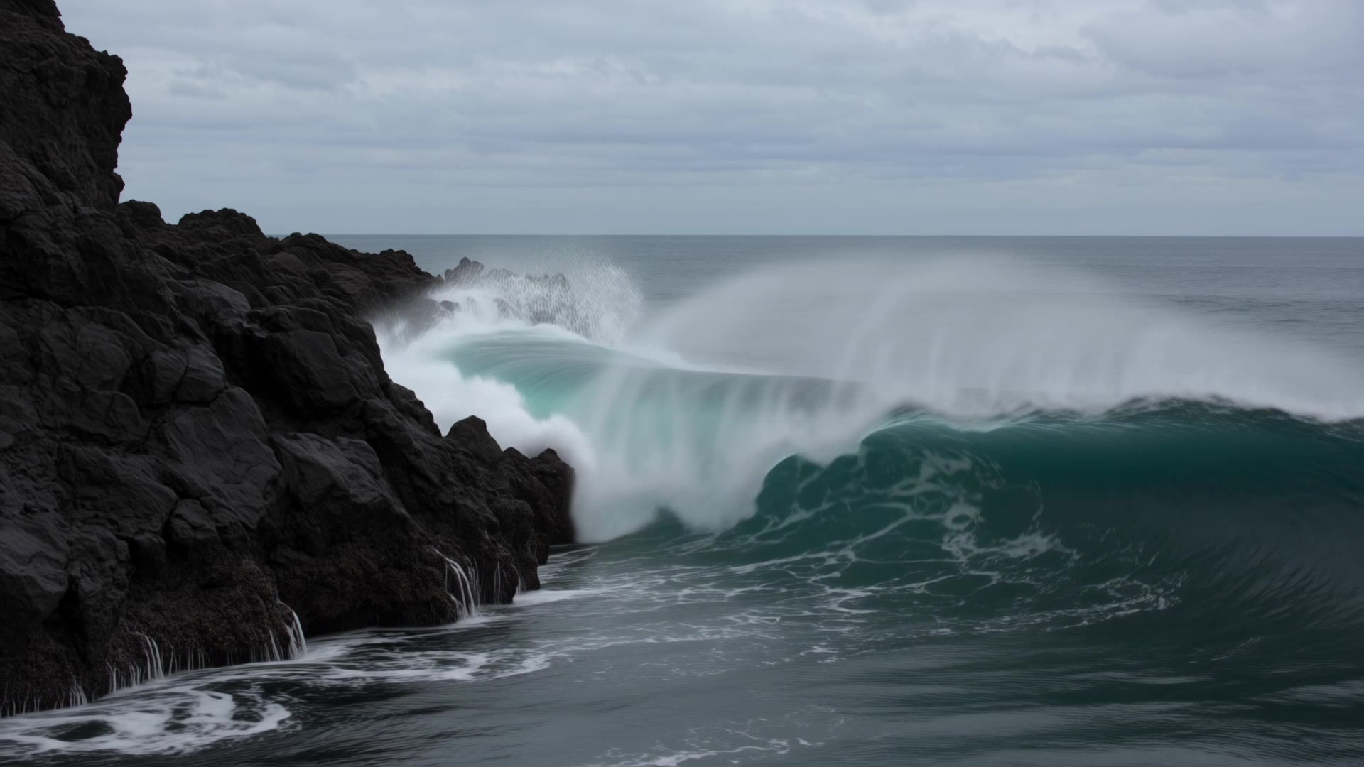 Kling 4.0: Wave on rocks