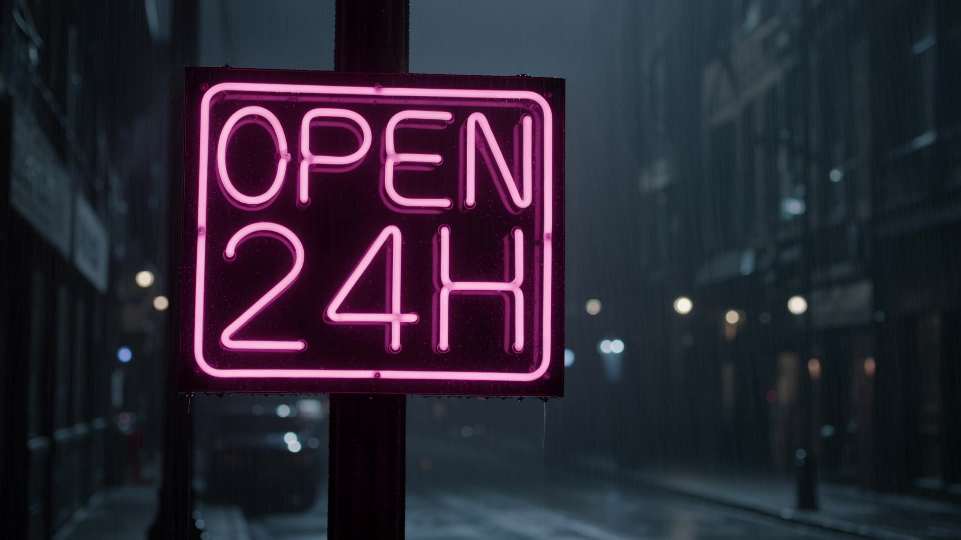 Kling 4.0: Neon sign OPEN 24H