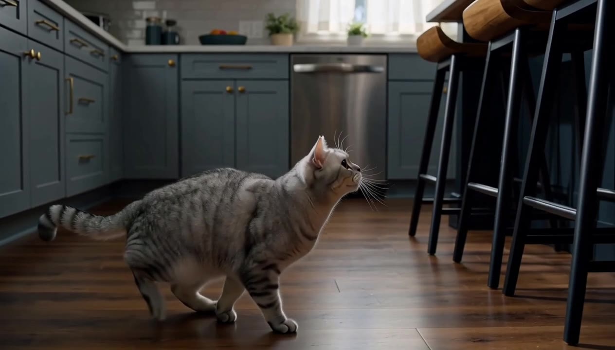 Vivix W1: Cat jumping to a counter