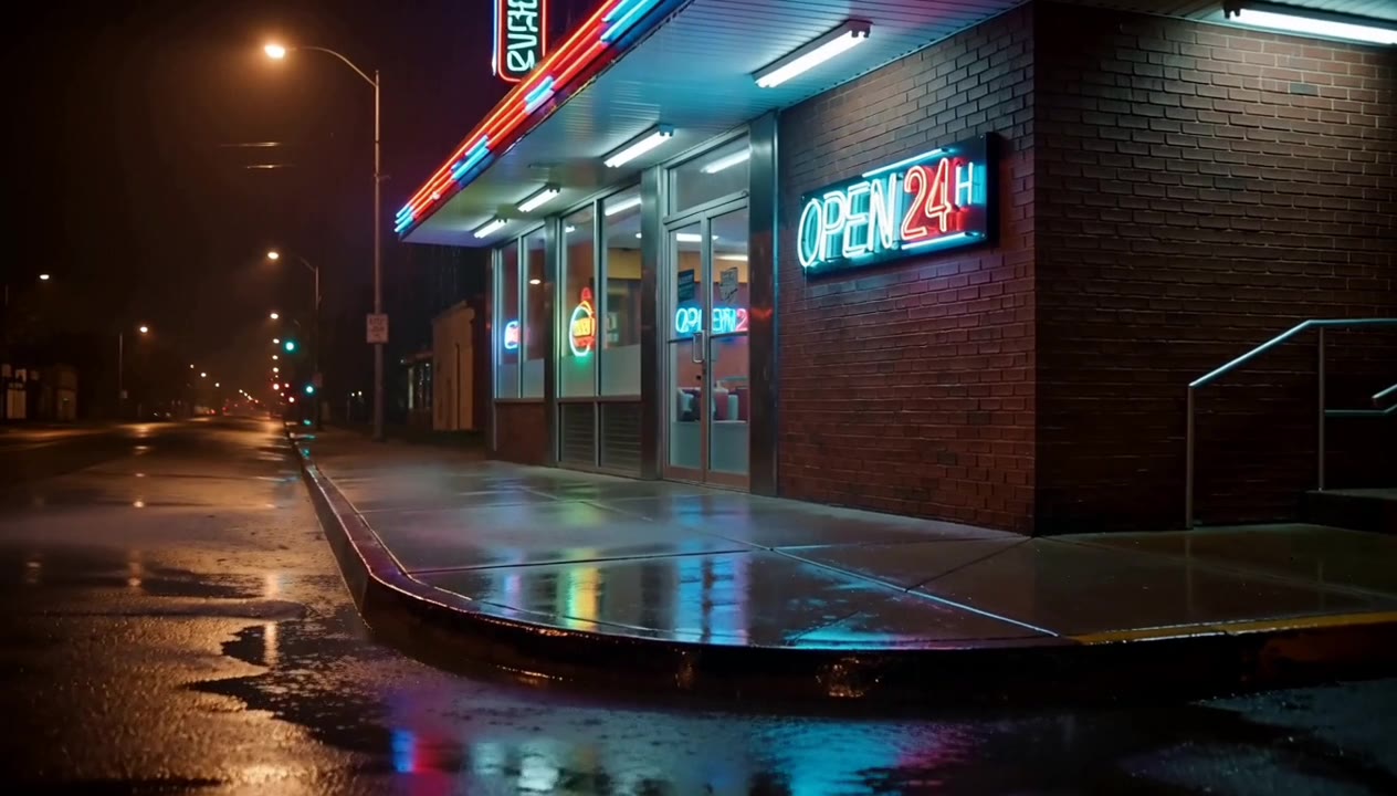 Vivix W1: Neon sign OPEN 24H